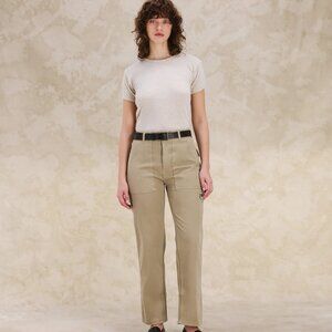 Fortela Jerry High Rise Trousers Fatigue in Herringbone - 100% Cotton - EUC